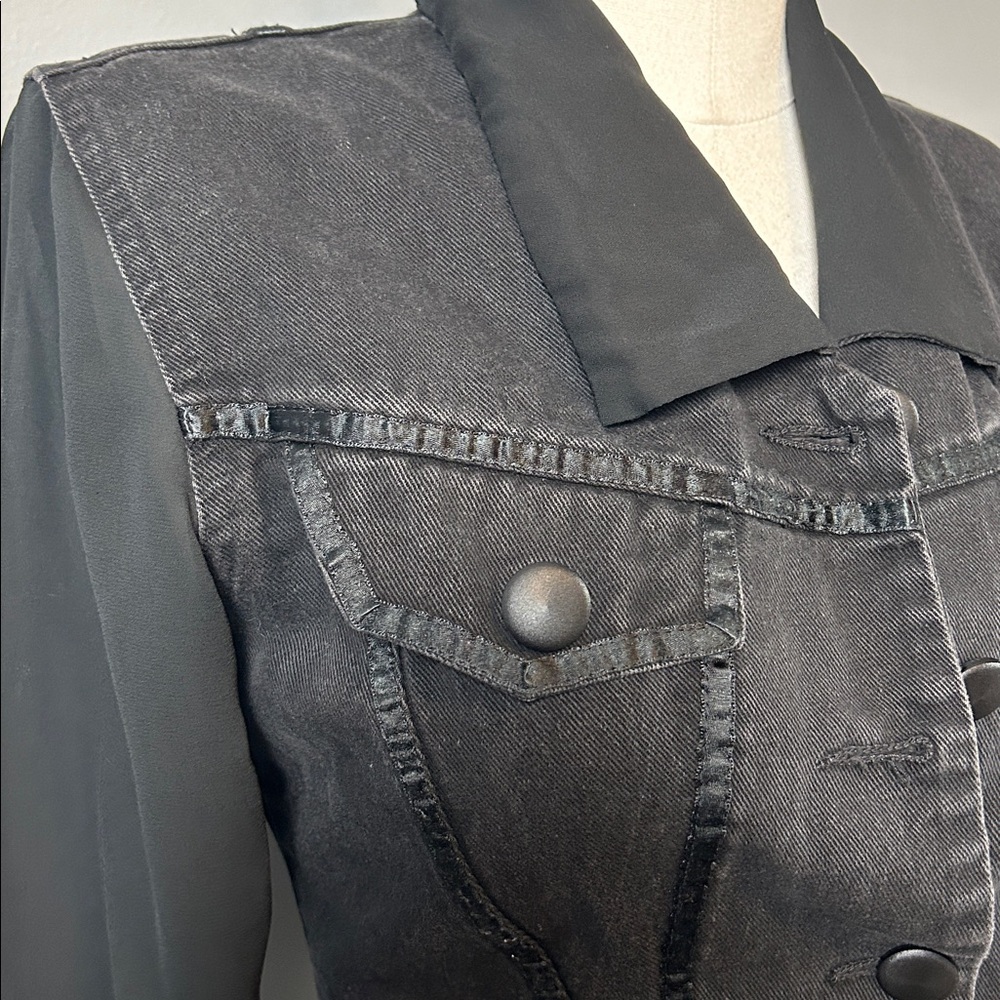 Vintage Cignal Women's Black Denim Jacket size small - Picture 3 of 14